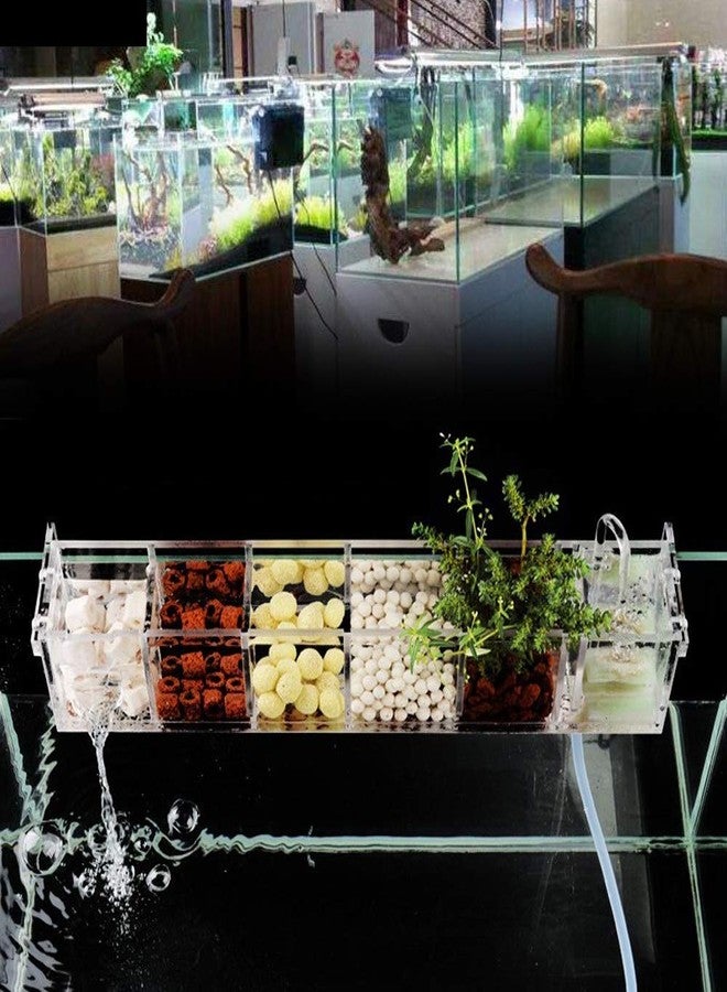WUPYI Aquarium Filter Box Fish Tank External Filter Box Hang on Filter Box Acrylic External Hanging Water Purifier,6 Grids,Transparent - Image 2